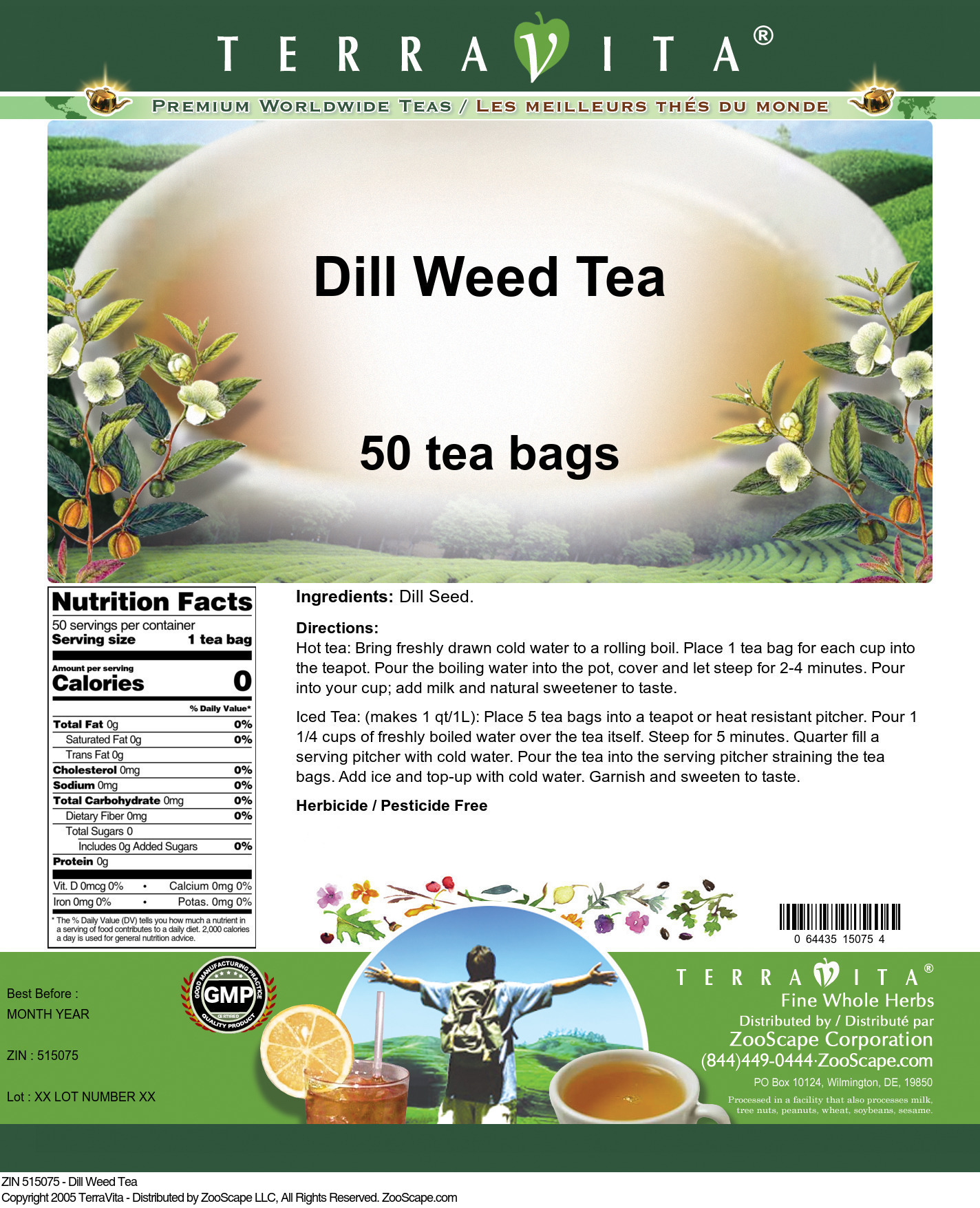 Dill Weed Tea - Label