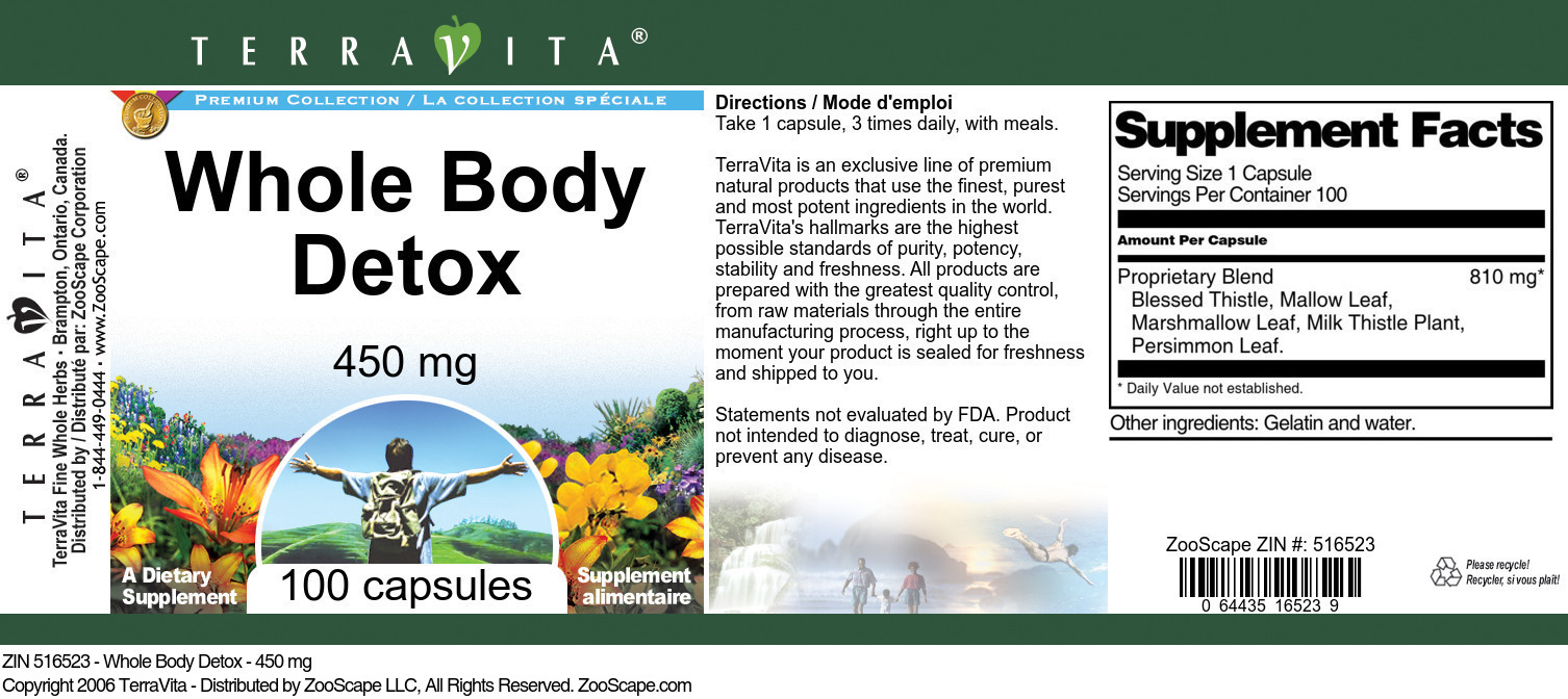 Whole Body Detox - 450 mg - Label