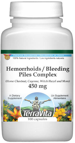 Hemorrhoids / Bleeding Piles Complex - Horse Chestnut, Cayenne, Witch Hazel and More - 450 mg