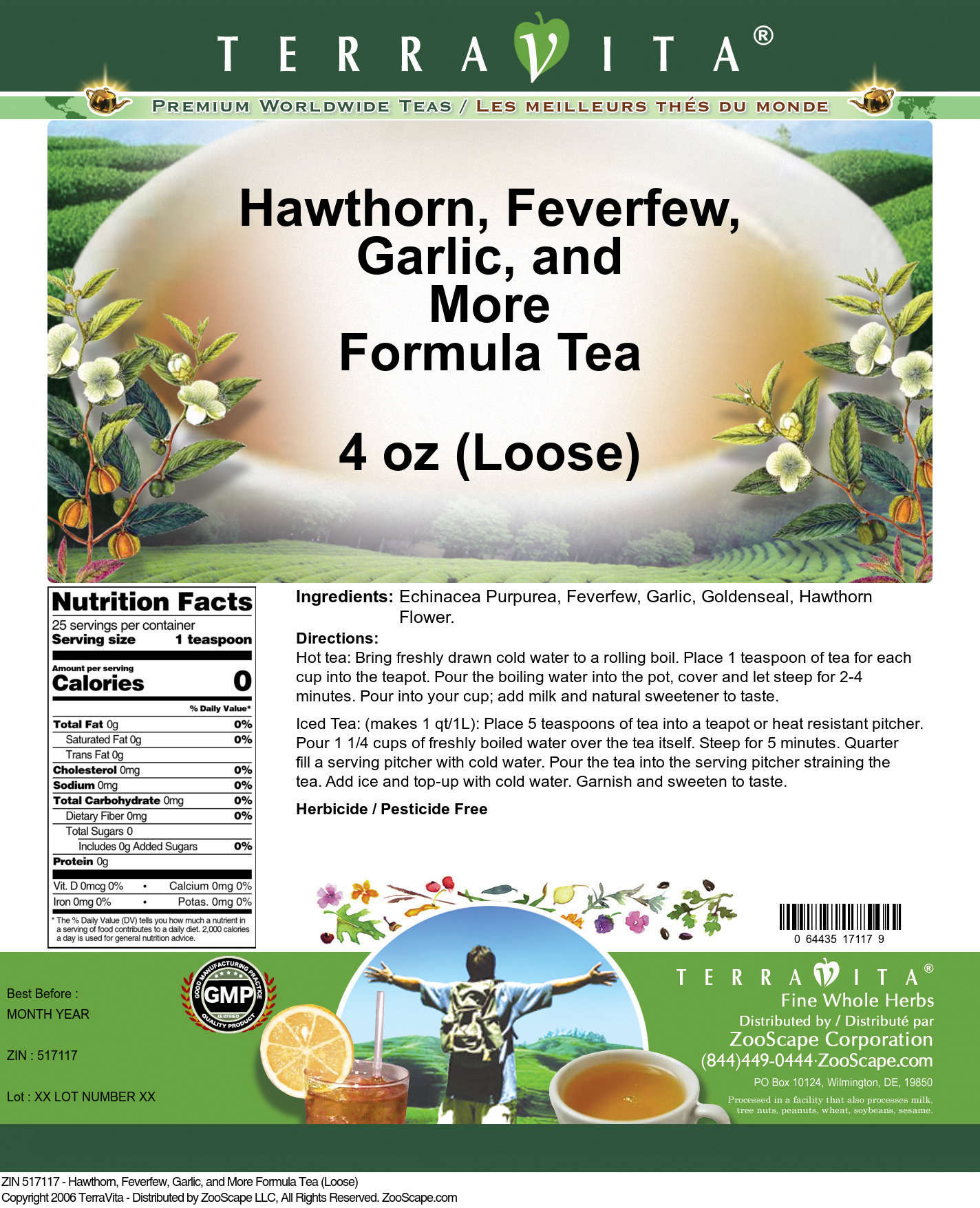 Rheumatic Fever Support Tea (Loose) - Garlic, Feverfew, Goldenseal and More - Label