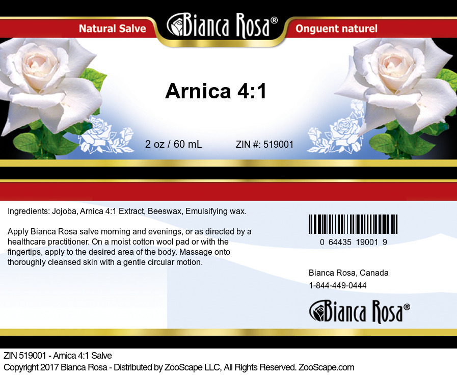 Arnica 4:1 Salve - Label