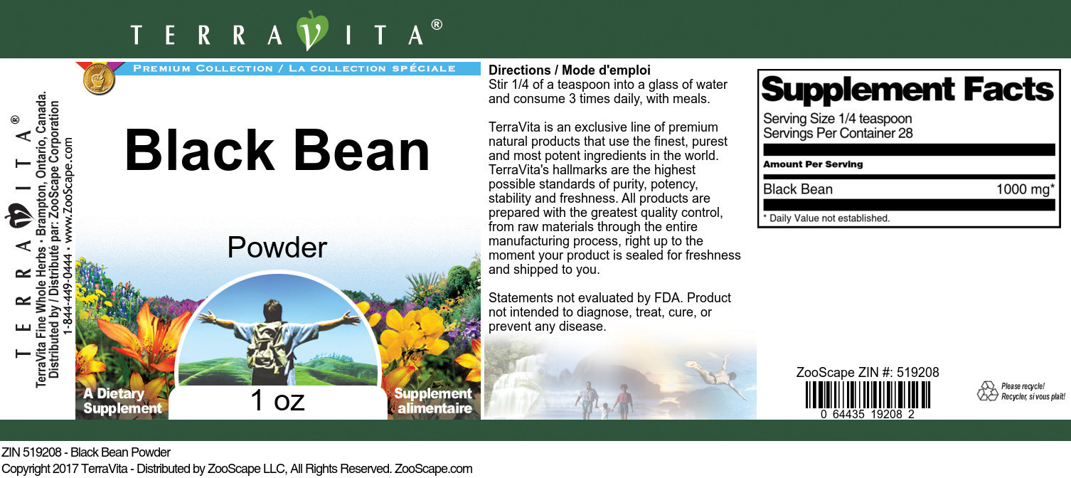 Black Bean Powder - Label
