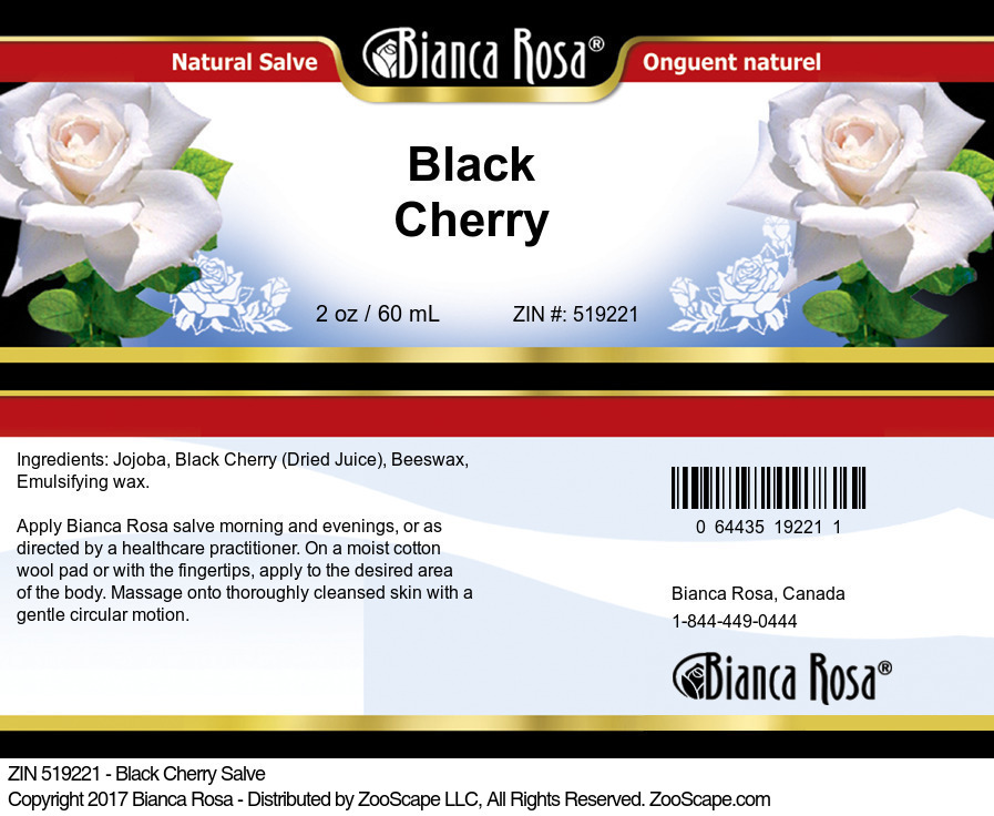 Black Cherry Salve - Label
