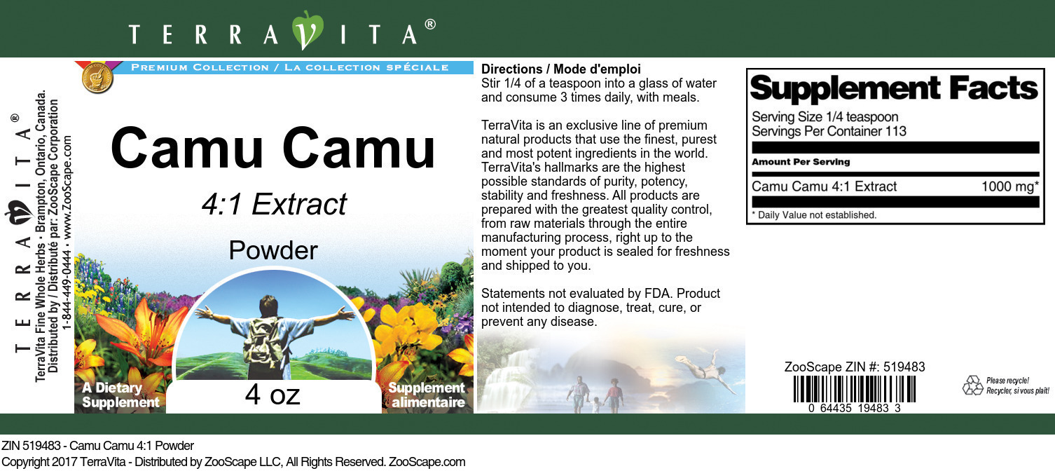 Camu Camu 4:1 Powder - Label