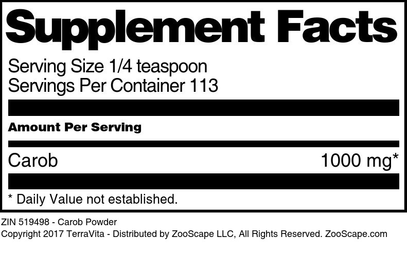 Carob Powder - Supplement / Nutrition Facts