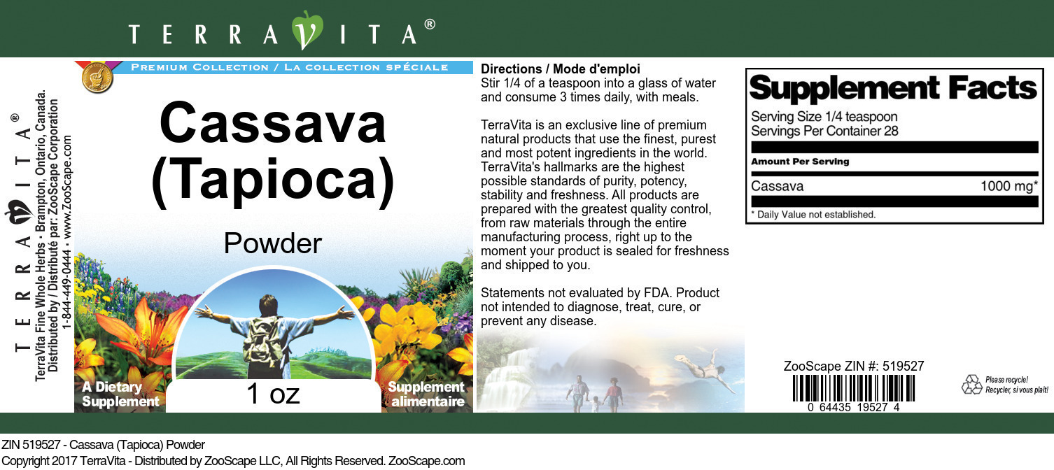 Cassava (Tapioca) Powder - Label