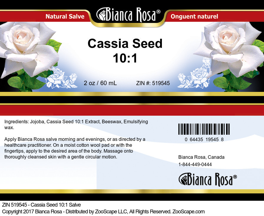 Cassia Seed 10:1 Salve - Label