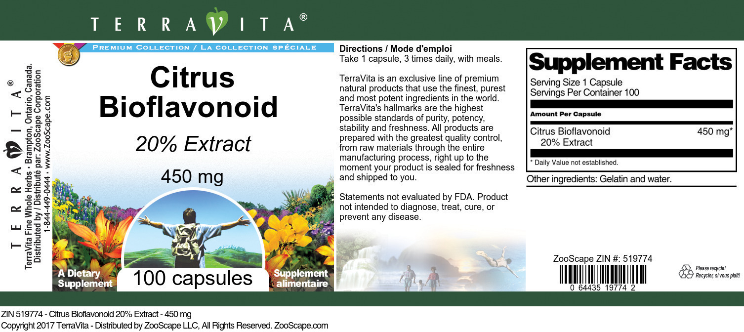 Citrus Bioflavonoid 20% - 450 mg - Label