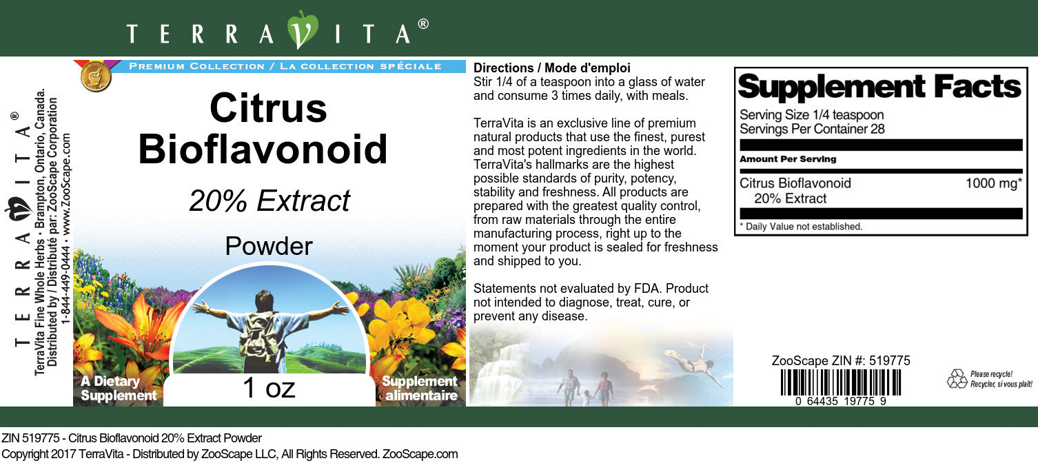 Citrus Bioflavonoid 20% Powder - Label