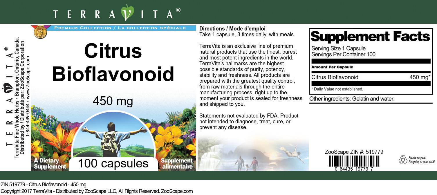 Citrus Bioflavonoid - 450 mg - Label