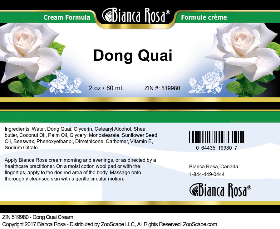 Dong Quai Cream - Label