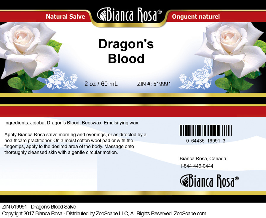 Dragon's Blood Salve - Label