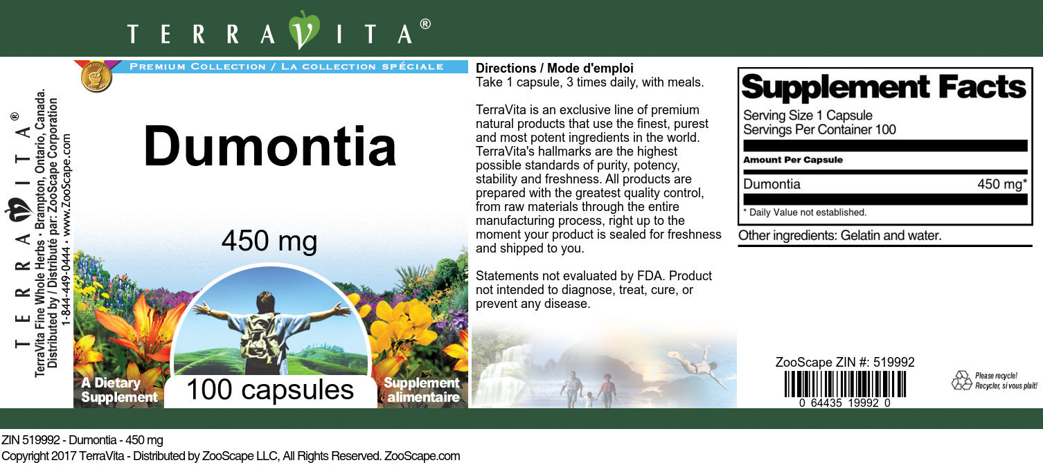 Dumontia - 450 mg - Label