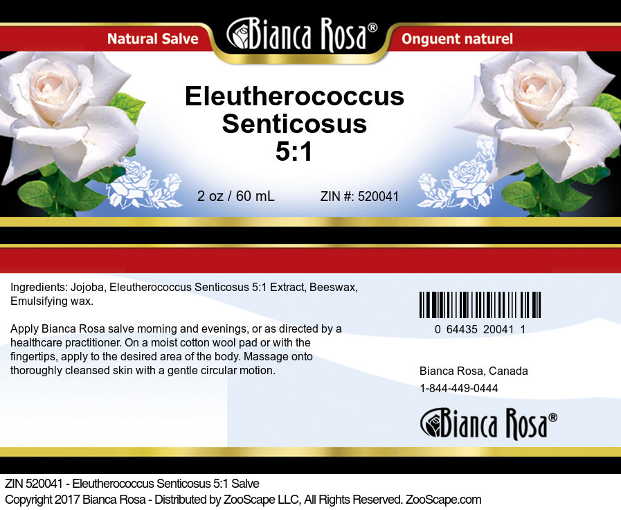 Eleutherococcus Senticosus 5:1 Salve - Label