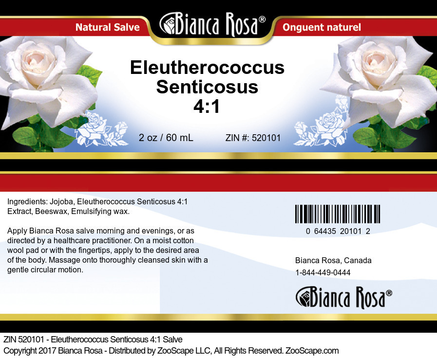Eleutherococcus Senticosus 4:1 Salve - Label