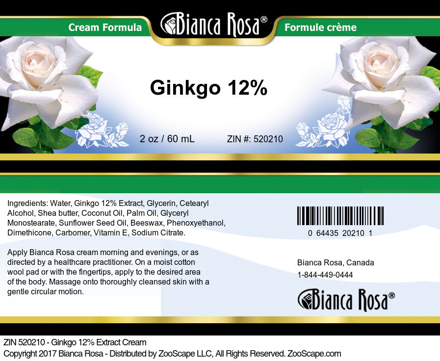 Ginkgo 12% Cream - Label