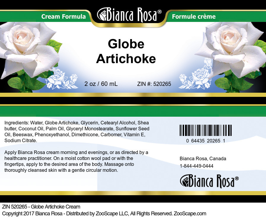 Globe Artichoke Cream - Label