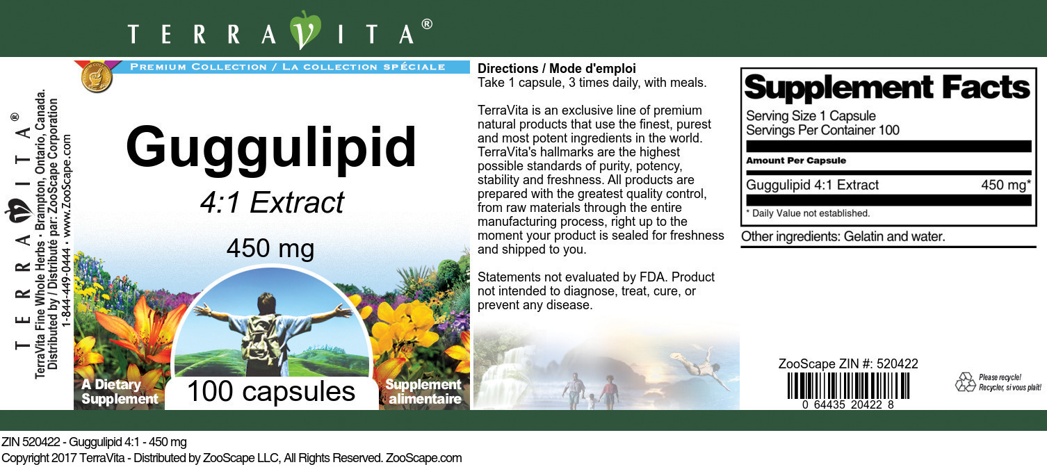 Guggulipid 4:1 - 450 mg - Label