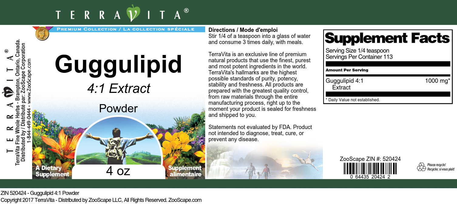 Guggulipid 4:1 Powder - Label