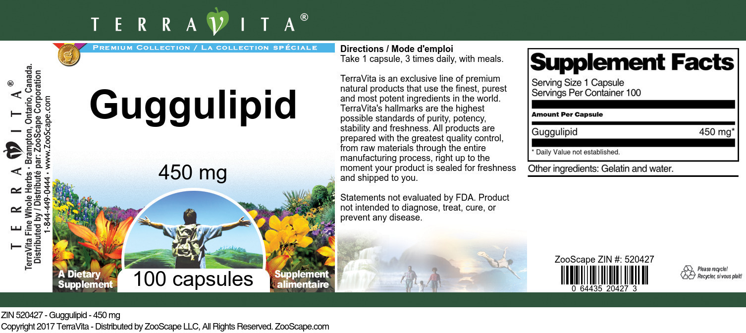 Guggulipid - 450 mg - Label