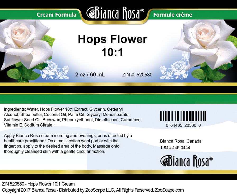 Hops Flower 10:1 Cream - Label