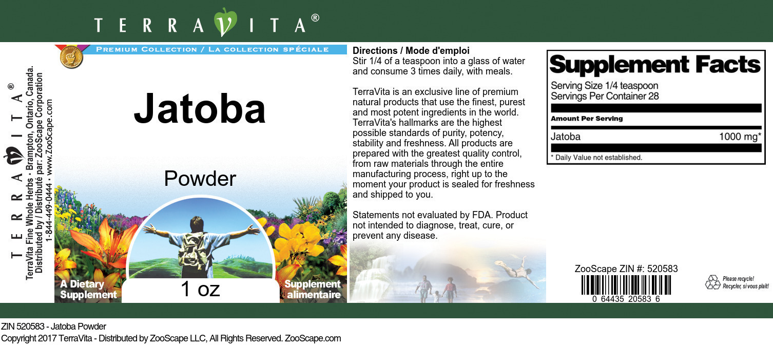 Jatoba Powder - Label