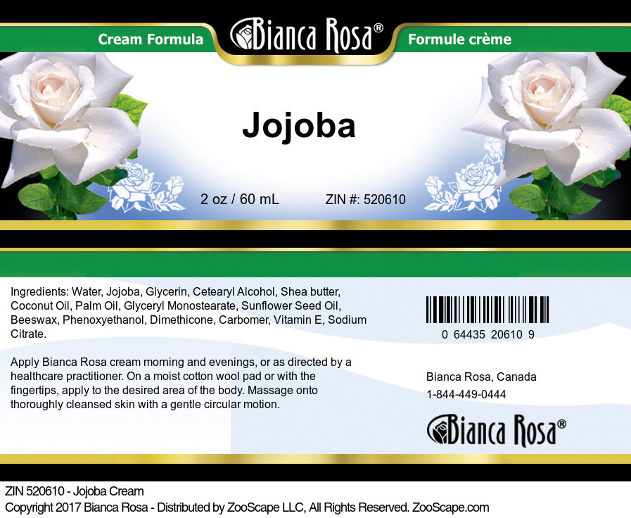 Jojoba Cream - Label