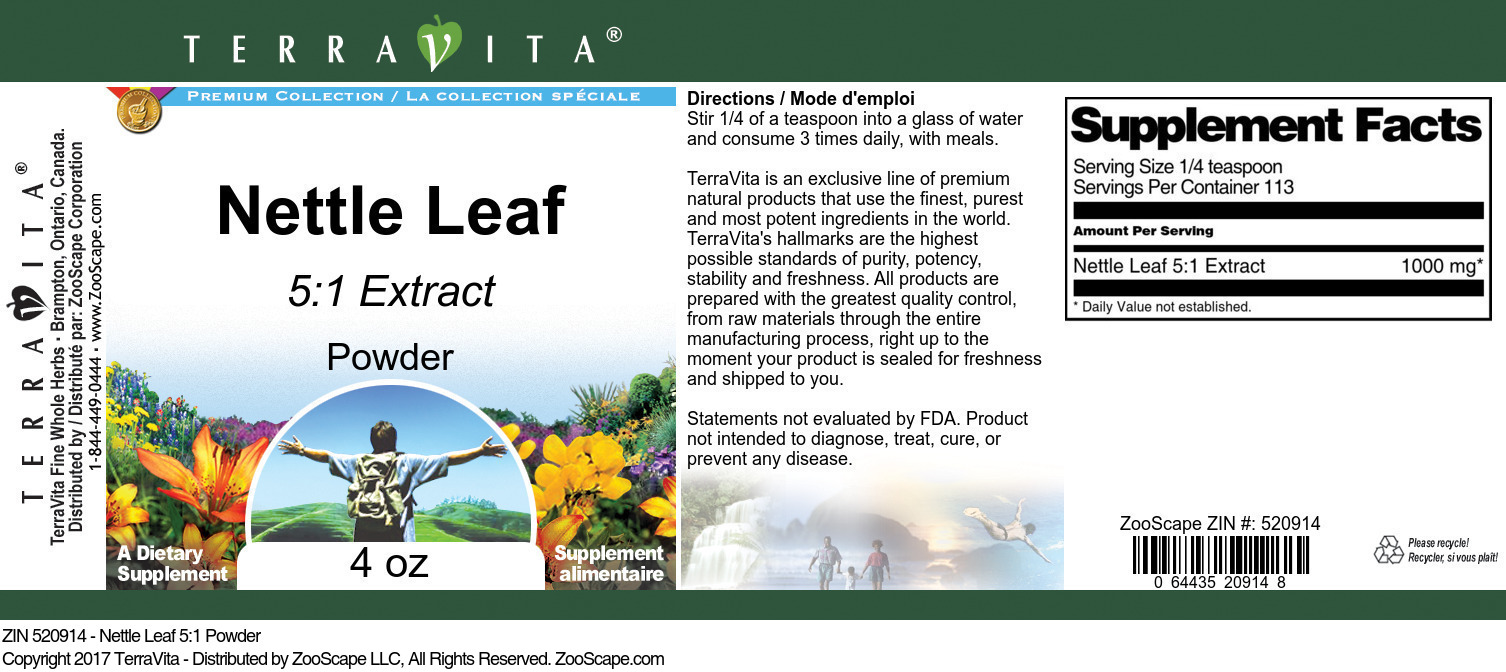 Nettle Leaf 5:1 Powder - Label