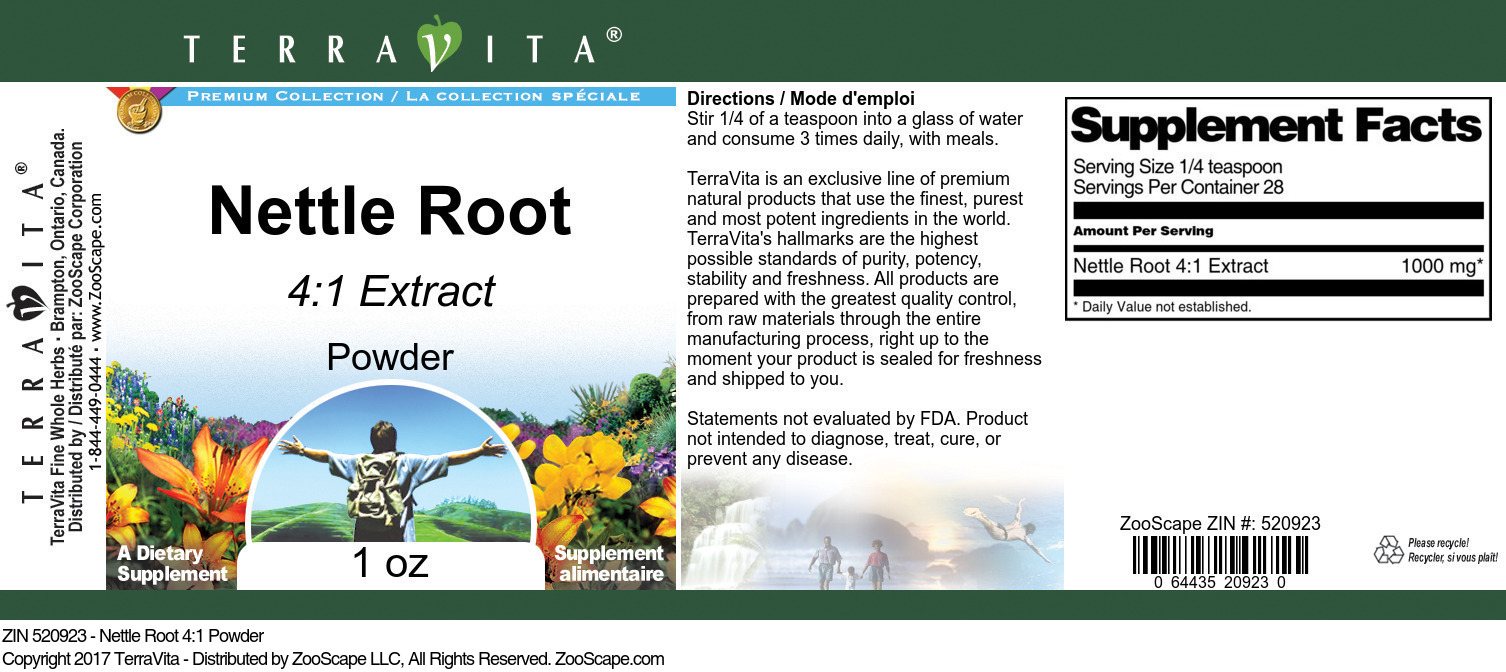 Nettle Root 4:1 Powder - Label