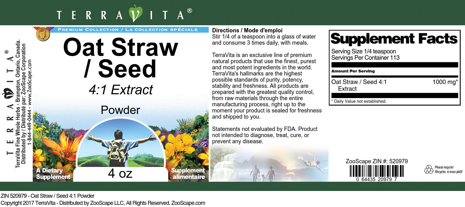 Oat Straw / Seed 4:1 Powder - Label