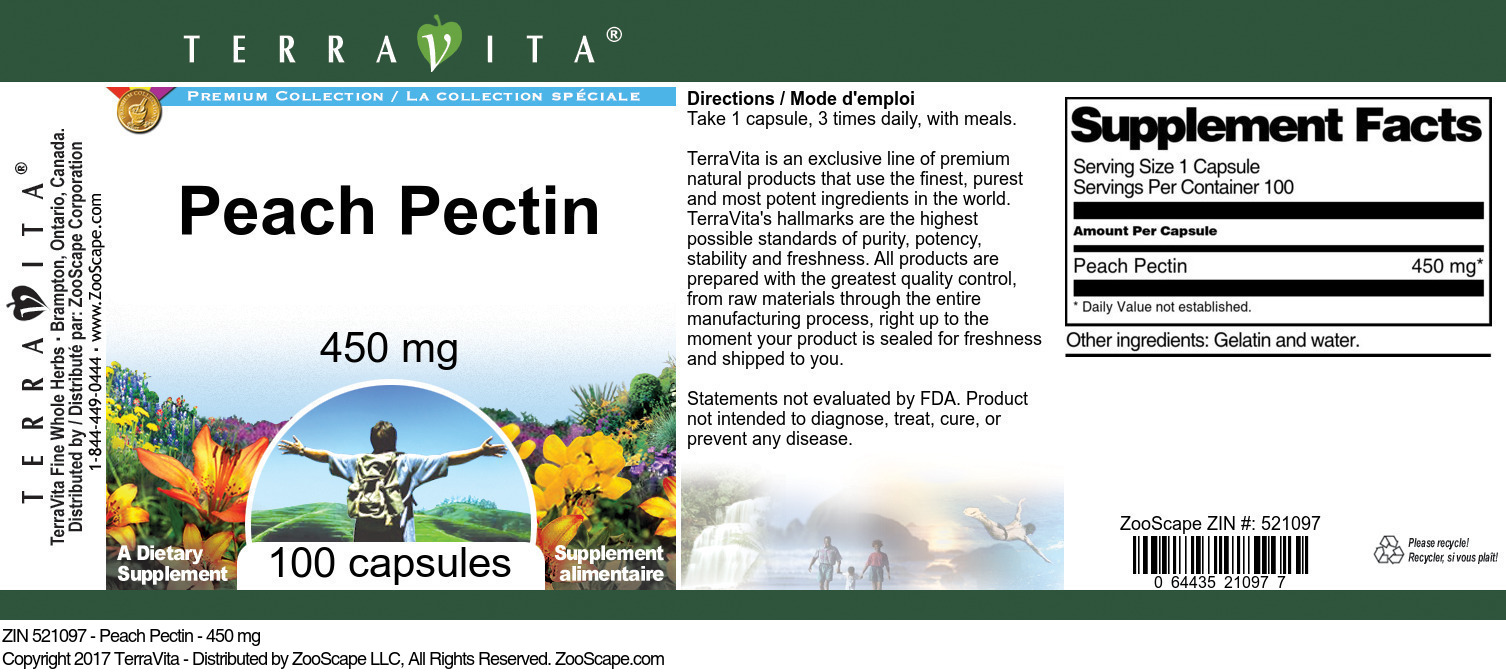 Peach Pectin - 450 mg - Label