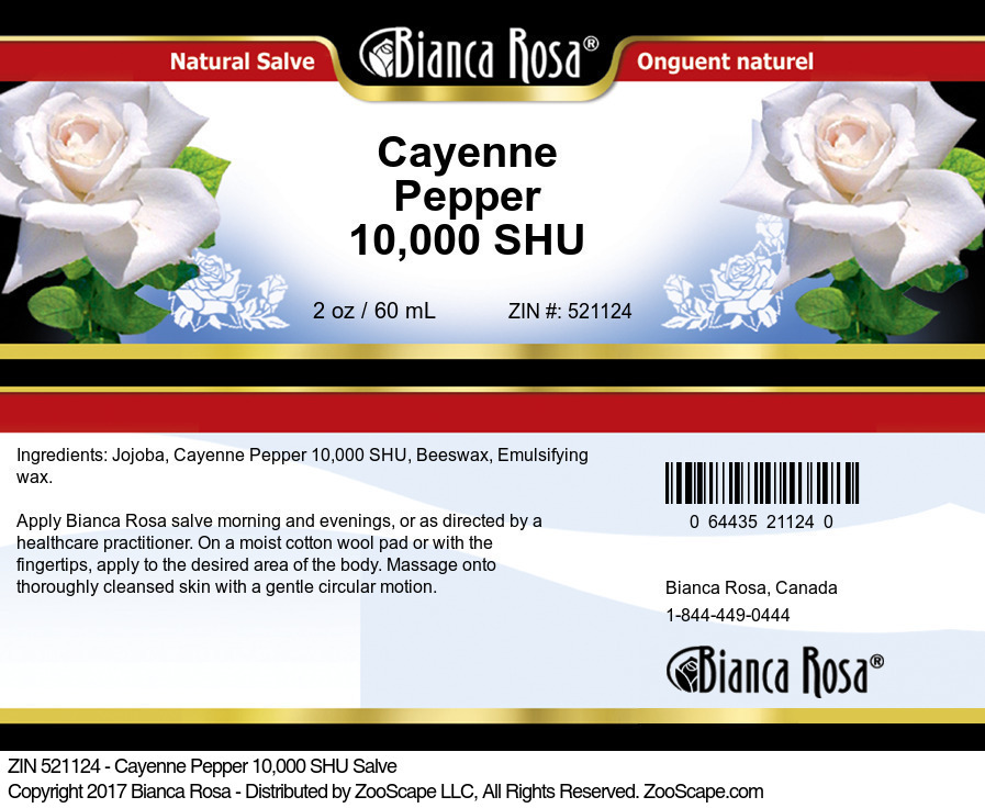 Cayenne Pepper 10,000 SHU Salve - Label