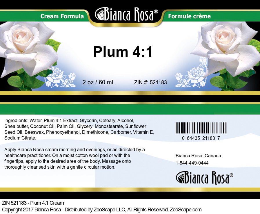 Plum 4:1 Cream - Label