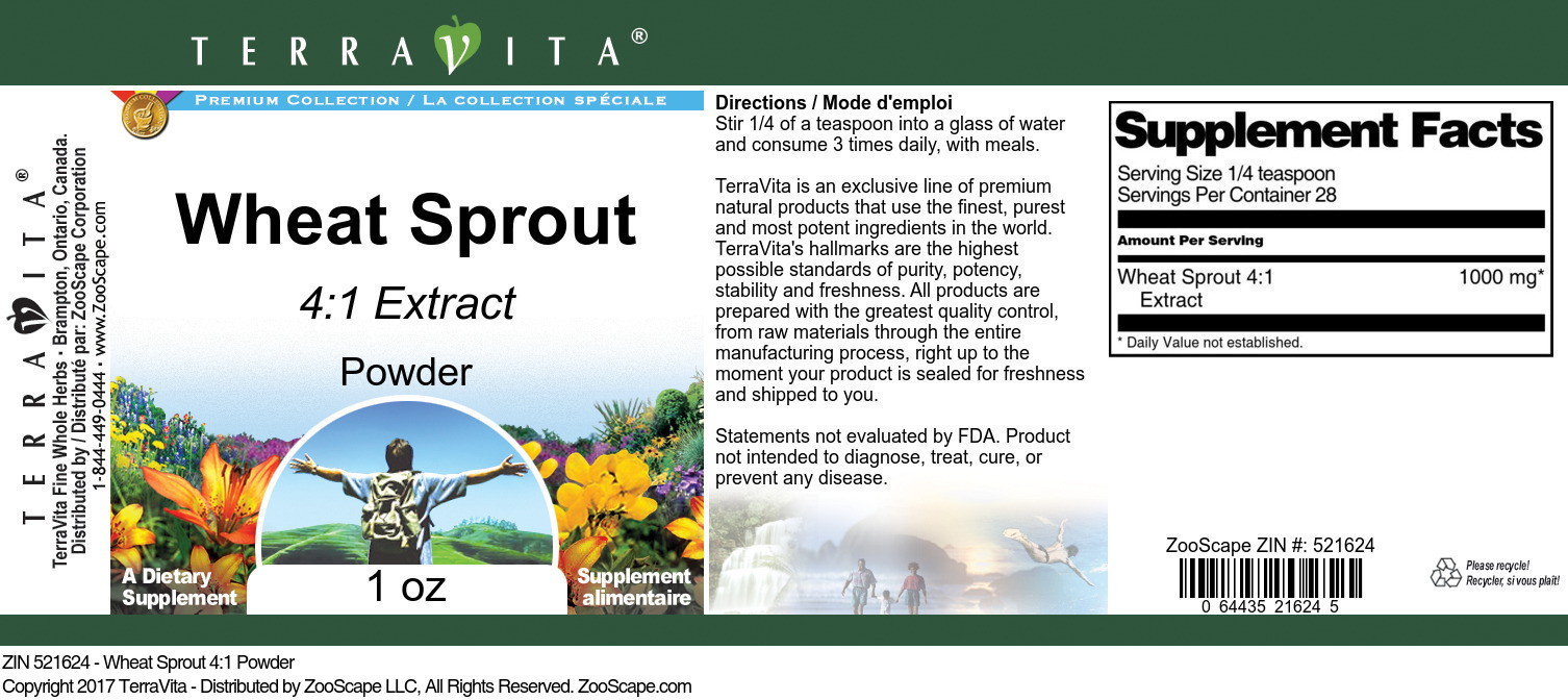 Wheat Sprout 4:1 Powder - Label