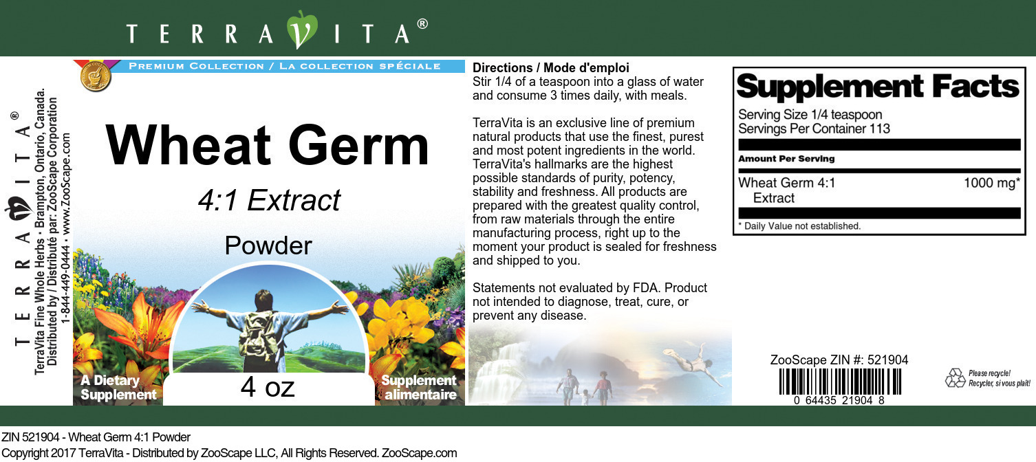 Wheat Germ 4:1 Powder - Label