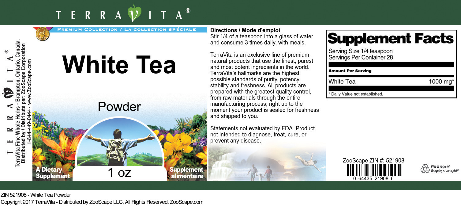 White Tea Powder - Label