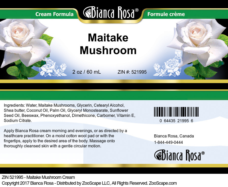 Maitake Mushroom Cream - Label