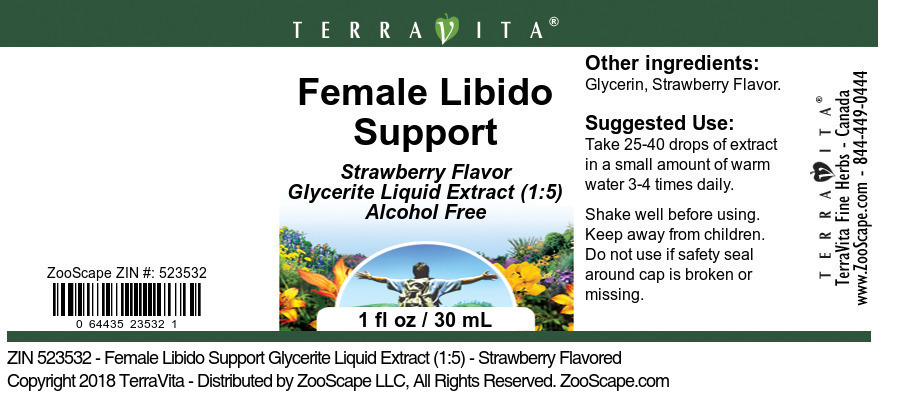 Female Libido Support Glycerite Liquid Extract (1:5) - Label
