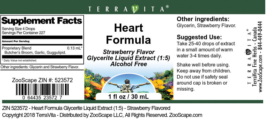 Heart Formula Glycerite Liquid Extract (1:5) - Label