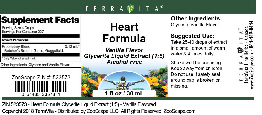 Heart Formula Glycerite Liquid Extract (1:5) - Label