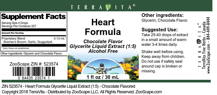 Heart Formula Glycerite Liquid Extract (1:5) - Label