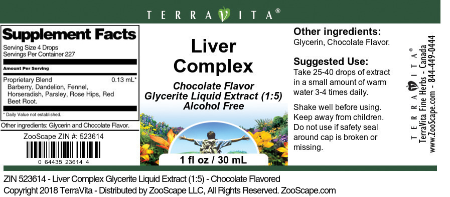 Liver Complex Glycerite Liquid Extract (1:5) - Label