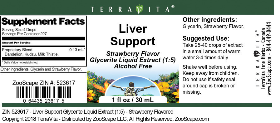 Liver Support Glycerite Liquid Extract (1:5) - Label