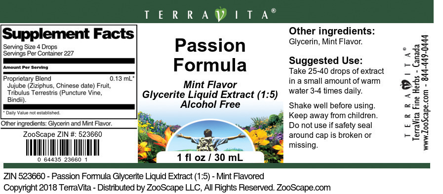 Passion Formula Glycerite Liquid Extract (1:5) - Label