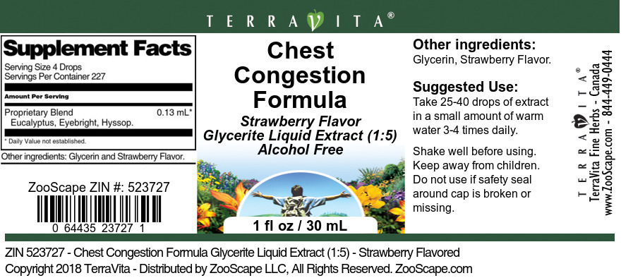 Chest Congestion Formula Glycerite Liquid Extract (1:5) - Label