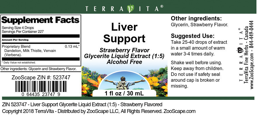 Liver Support Glycerite Liquid Extract (1:5) - Label