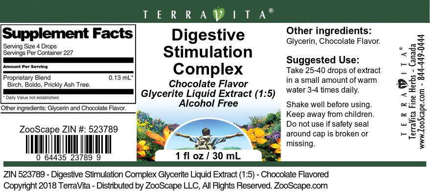 Digestive Stimulation Complex Glycerite Liquid Extract (1:5) - Label