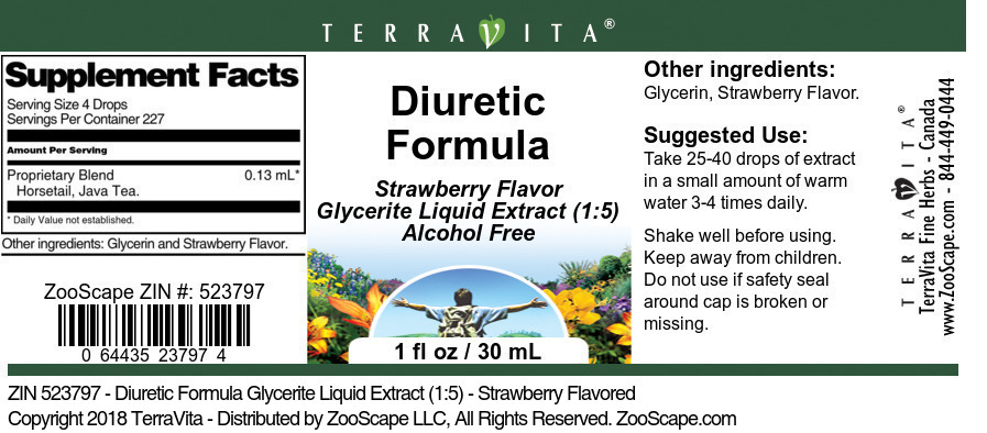 Diuretic Formula Glycerite Liquid Extract (1:5) - Label