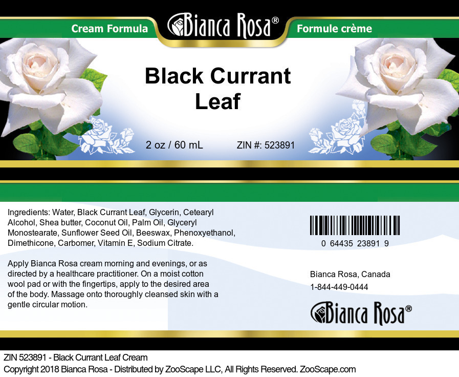 Black Currant Leaf Cream - Label