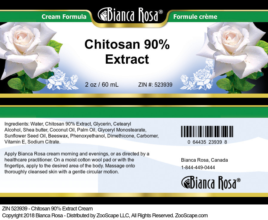 Chitosan 90% Extract Cream - Label